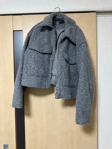 그레이 숏 기장 자켓