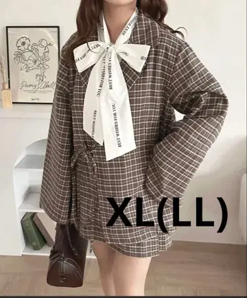 아프레 주르 리본 디자인 자켓 랩풍 치마바지 셋업