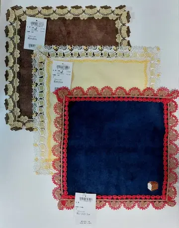 친택 레이스 타월 손수건 3장 세트 맥주 카스텔라 빵 도 미