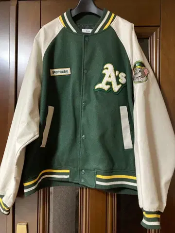 perushu MLB 오버 사이즈 바시티 자켓 M