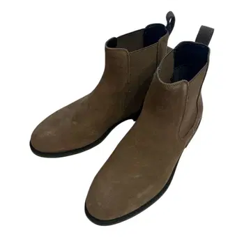 ZARA 소가죽 스웨이드 사이드 고어 부츠 브라운 43