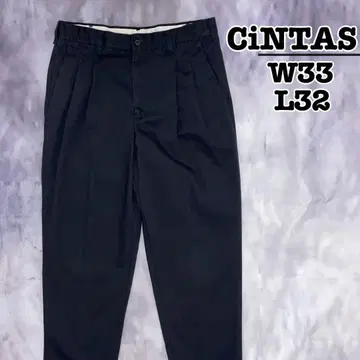 USA 구제 의류 CiNTAS 워크 팬츠 블랙 2턱 무지 W33 L32
