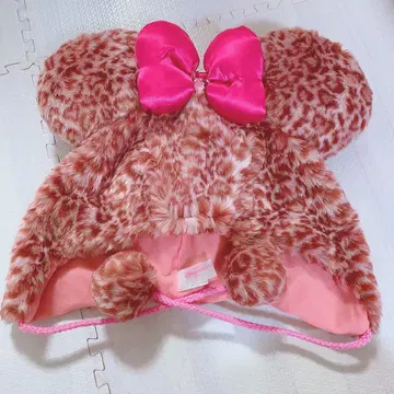 [ 새상품급 ] 디즈니 팬캡 레오파드 무늬 핑크 리본