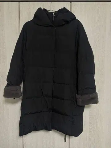 유나이티드 애로우즈 블랙 후드 부착 다운 자켓