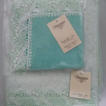 [ 긴자와 레이스 ] 스즈란 타월 손수건 민트 그린 1개 페이스타월 1개