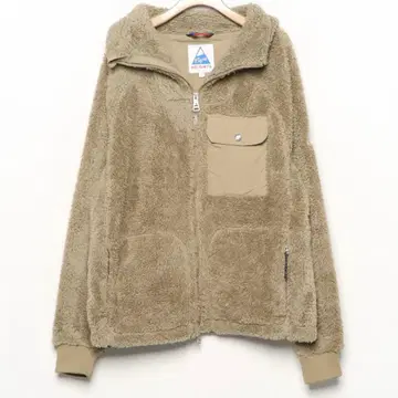 보아 플리스 자켓 베이지 후드 부착