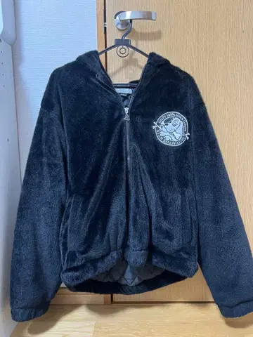 GALFY CRUTCH BRAND 퍼 블루종 블랙