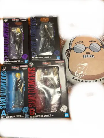 제일복권 사카모토 데이즈 피규어 4개 + 쿠션