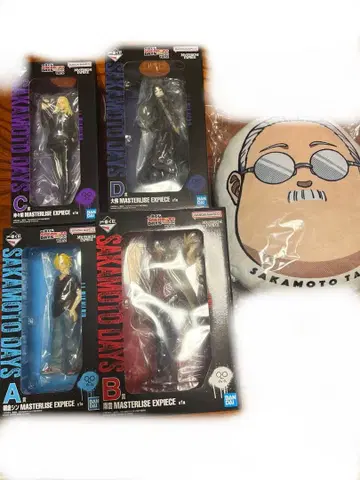 제일복권 사카모토 데이즈 피규어 4개 + 쿠션