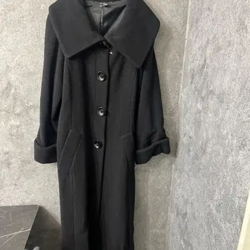 ZARA 빅 버튼 롱 코트 블랙