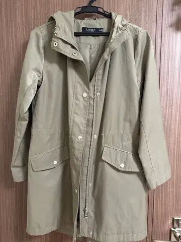 로렌 랄프 로렌 카키색 후드 부착 롱 코트