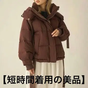 SNIDEL Sustainable 숏 다운 자켓 브라운