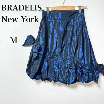 브라데리스 뉴욕 택 포함 새상품 리본 벌룬 스커트 M 블루 무대 의상으로