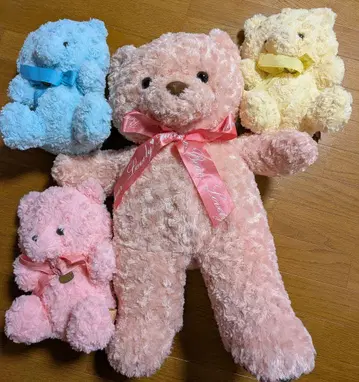 러블리 로즈 베어 핑크 해피 벌스데이 컬러 베어 봉제 인형 L 곰