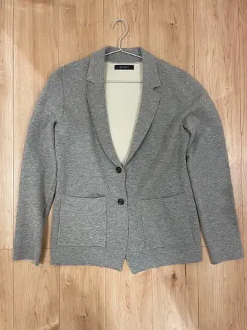 그레이 니트 테일러드 자켓