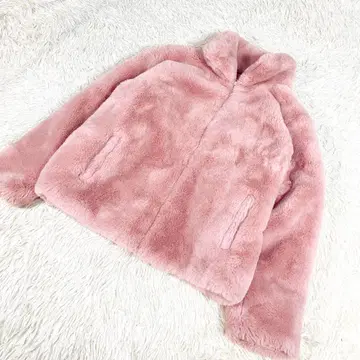 PUNYUS 푸뉴즈 복슬복슬 코트 블루종 핑크 사이즈 2 L~XL 상당