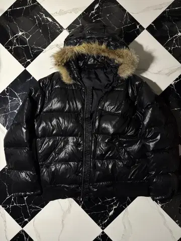 Beams 블랙 다운 자켓 퍼 포함