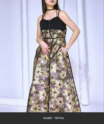 포멀 자카드 원피스 (꽃무늬)