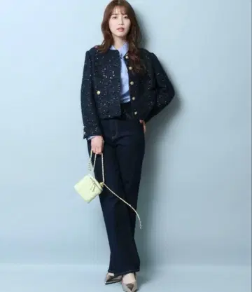 저스길리티 센터 프레스 슬림 레그 데님 네이비 2