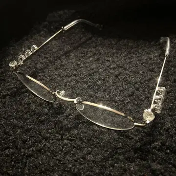 스타일리시 귀여운 패션 안경 실버 y2k 한국 패션