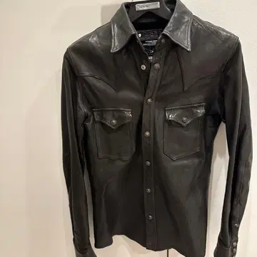 BACKLASH 블랙 가죽 셔츠 자켓