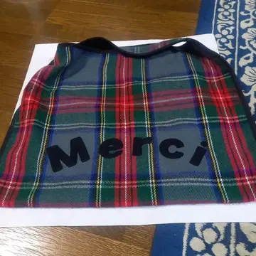 타탄 체크 Merci 토트백