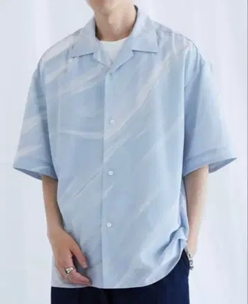 PUBLIC TOKYO 렉트 프린트 오버 셔츠 올 패턴 반팔 셔츠