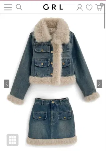 GRL 퍼 데님 셋업