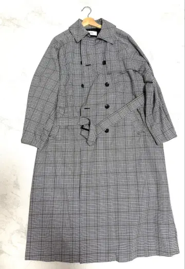 AZUL 체크 무늬 트렌치코트