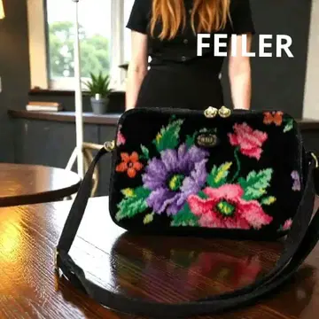 새상품급 FEILER 페이 숄더백 꽃무늬