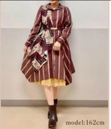 스카프 x 레지메 셔츠 원피스 (블랙-F)