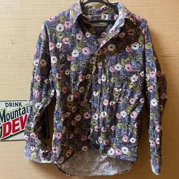 90s 꽃무늬 코듀로이 셔츠 M 사이즈