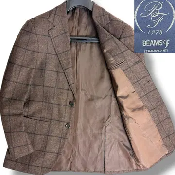 J6466 새상품급 빔즈 F 윈도페인 패턴 플란넬 자켓 브라운 48