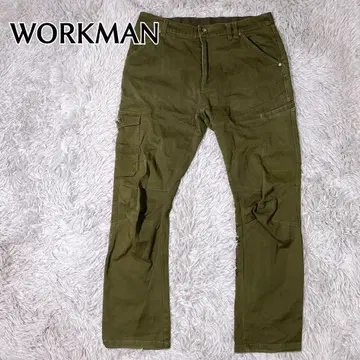 워크맨 카고 팬츠 남성용 카키 무릎 입체 재단 스트레치