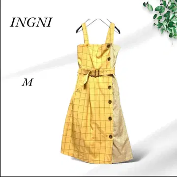 A134. 잉그 [ M ] 베이지/살로펫 원피스/체크/길이 조정 가능