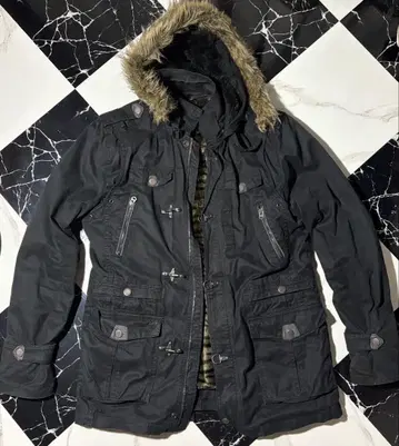 ZARA 블랙 기믹 파이어맨 퍼 자켓 헤이세이 y2k