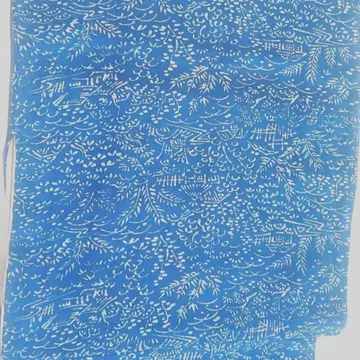 산수 문양 파란색 코몬 기모노 착용법 연습이나 리메이크 원단으로