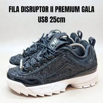 새상품급 FILA 디스럽터 2 프리미엄 가라 25cm 통굽 라메 가공