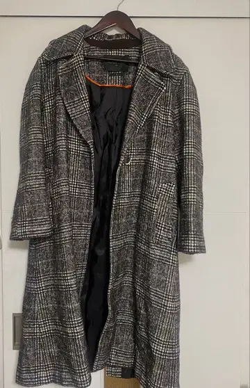 MAISON LENNER 체크 무늬 롱 코트 M