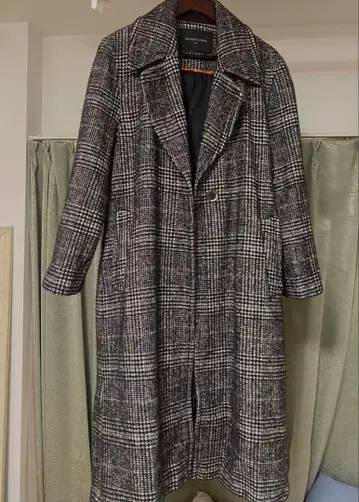 MAISON LENNER 체크 무늬 롱 코트 M