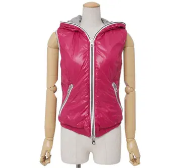 DUVETICA 듀베티카 핑크 후드 부착 다운 베스트