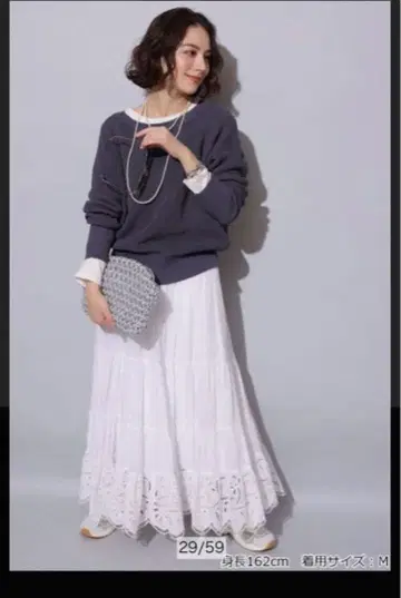 아르페쥬 스토리 밑단 자수 캉캉 스커트