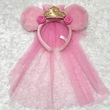 미니 오로라 공주 핑크 베일 머리띠 옛날 것