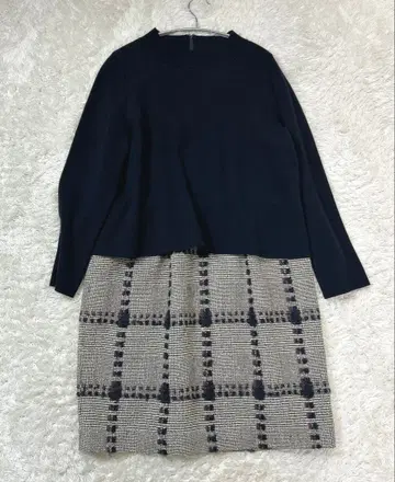 새상품급 매킨토시 런던 도킹 원피스 트위드 46 빅 사이즈