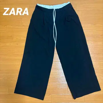 ZARA 와이드 팬츠 더블 허리 밴딩 WIDE-LEG 팬츠 작은 키