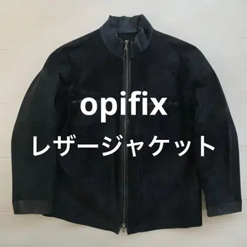 OPIFIX 오피픽스 가죽 자켓 네이비 L 사이즈 노카라