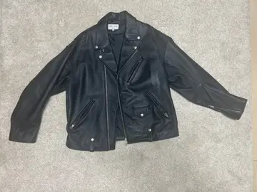 FREAK'S STORE 블랙 가죽 더블 라이더 자켓 M