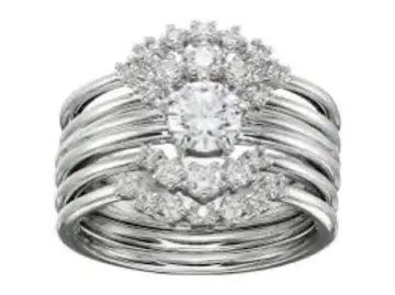 스와로브스키 5연 반지 세트