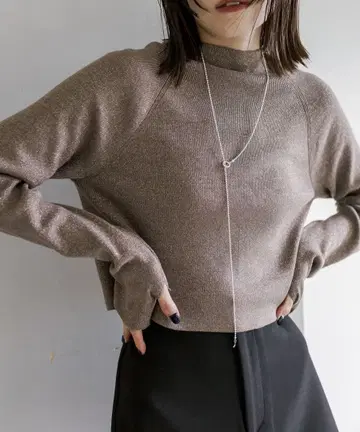 [ 거의 미사용 ] 라메 하이넥 니트 브라운