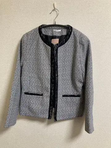 GLACIER 노카라 자켓 LL 사이즈 블랙 화이트